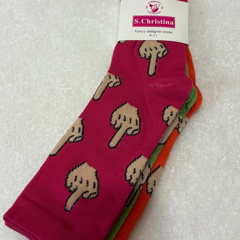 3-Pack Middle Finger Socks